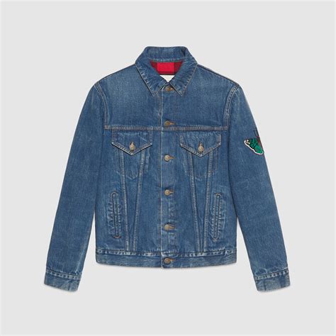 men gucci denim jacket|gucci denim jacket men large.